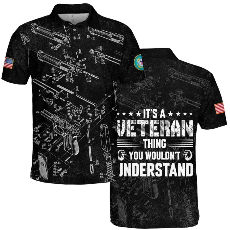 It's A Veteran Thing You Wouldn't Understand Bullet Dissection U.S. Coast Guard All Over Prints BLVTR21924A1CGPL - Polo Shirt