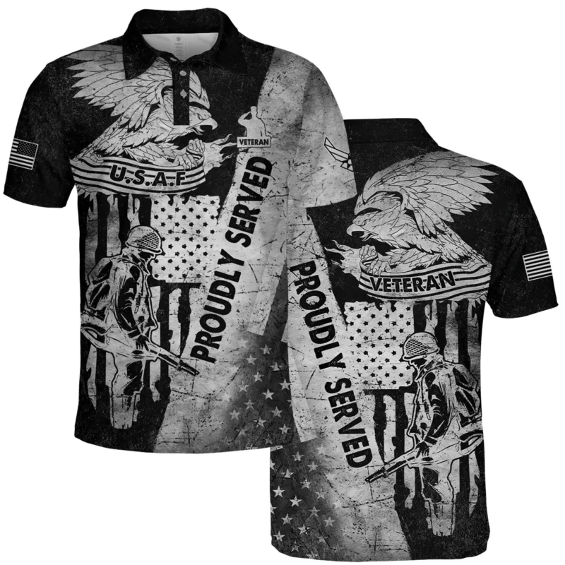 Proudly Served Eagle US Flag U.S. Air Force All Over Prints BLVTR21924A2AFPL - Polo Shirt