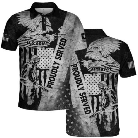 Proudly Served Eagle US Flag U.S. Army All Over Prints BLVTR21924A2AMPL - Polo Shirt