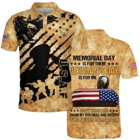 Memorial Day Is For Them Veteran's Day Is For Me U.S. Air Force All Over Prints BLVTR21924A3AFPL - Polo Shirt