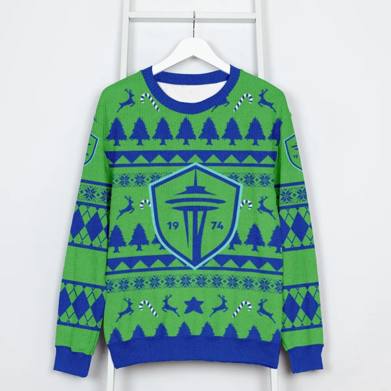 Special Release Seattle Sounders MLS Ugly Sweater All Over Prints Christmas Season HOMLS200924A5