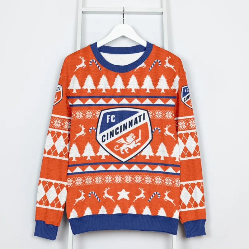 Special Release FC Cincinnati MLS Ugly Sweater All Over Prints Christmas Season HOMLS200924A7