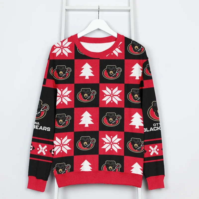 Special Release Ugly Sweater Ottawa Blackbears National Lacrosse League All Over Prints Christmas Season HONLL190924SW01OBB