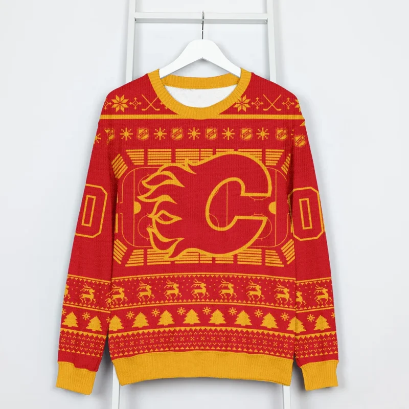 Special Release Calgary Flames NHL Ugly Sweater All Over Prints Christmas Season QTNHLTK160924A11