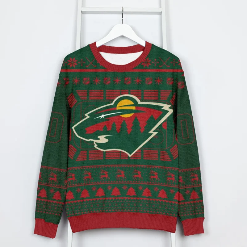 Special Release Minnesota Wild NHL Ugly Sweater All Over Prints Christmas Season QTNHLTK160924A4