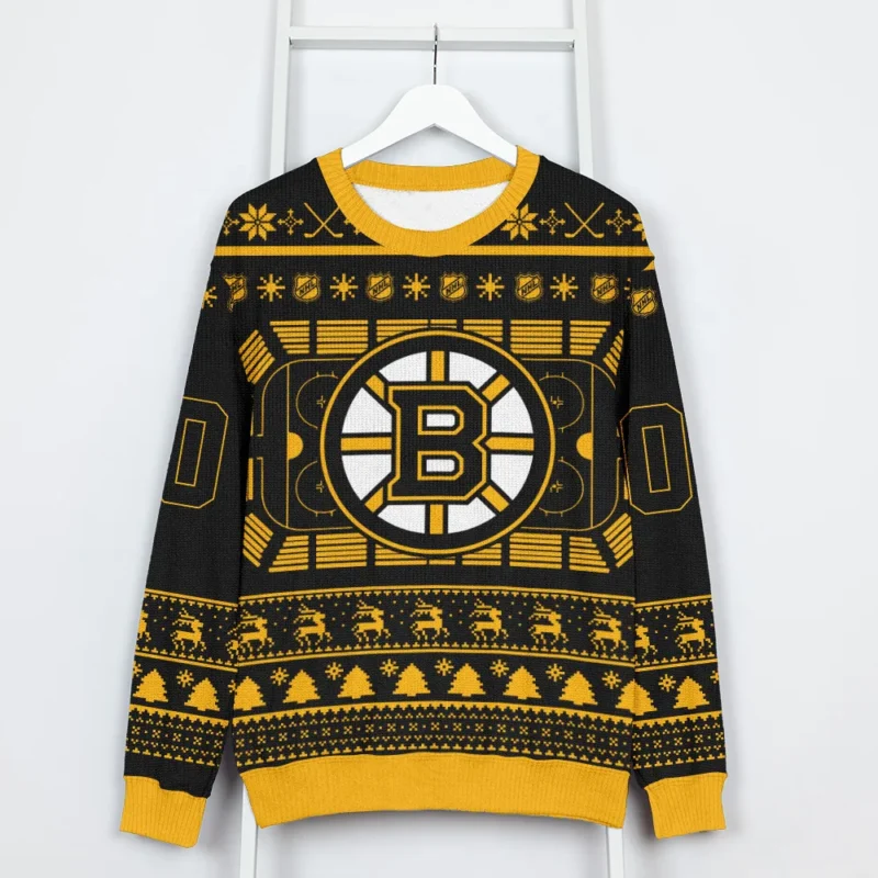 Special Release Boston Bruins NHL Ugly Sweater All Over Prints Christmas Season QTNHLVA160924A2