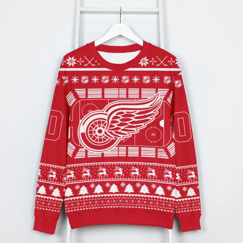 Special Release Detroit Red Wings NHL Ugly Sweater All Over Prints Christmas Season QTNHLVA160924A3