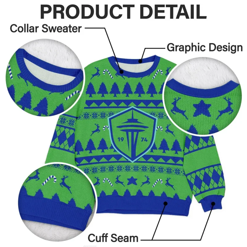 Special Release Seattle Sounders MLS Ugly Sweater All Over Prints Christmas Season HOMLS200924A5