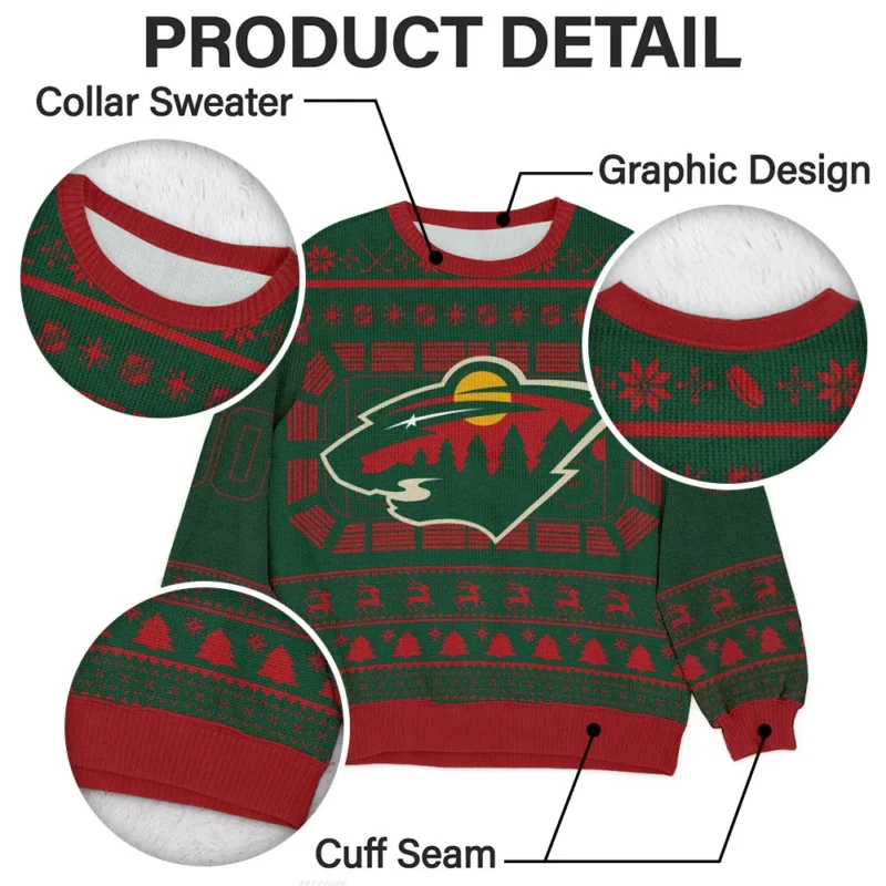 Special Release Minnesota Wild NHL Ugly Sweater All Over Prints Christmas Season QTNHLTK160924A4