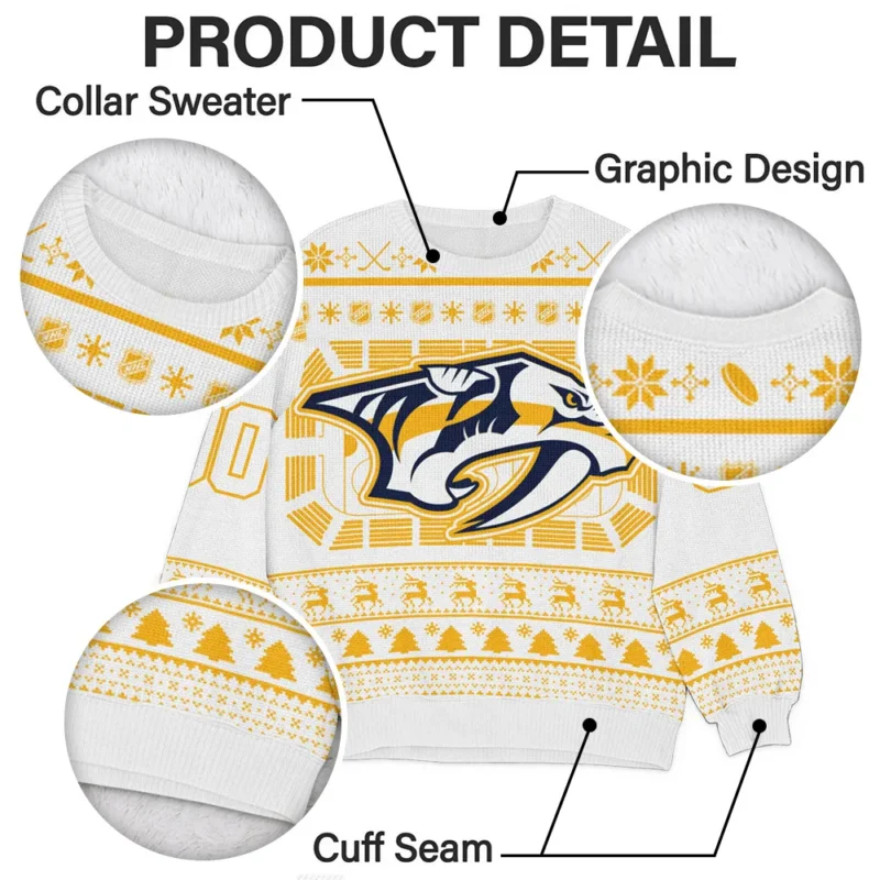 Special Release Nashville Predators NHL Ugly Sweater All Over Prints Christmas Season QTNHLTK160924A5