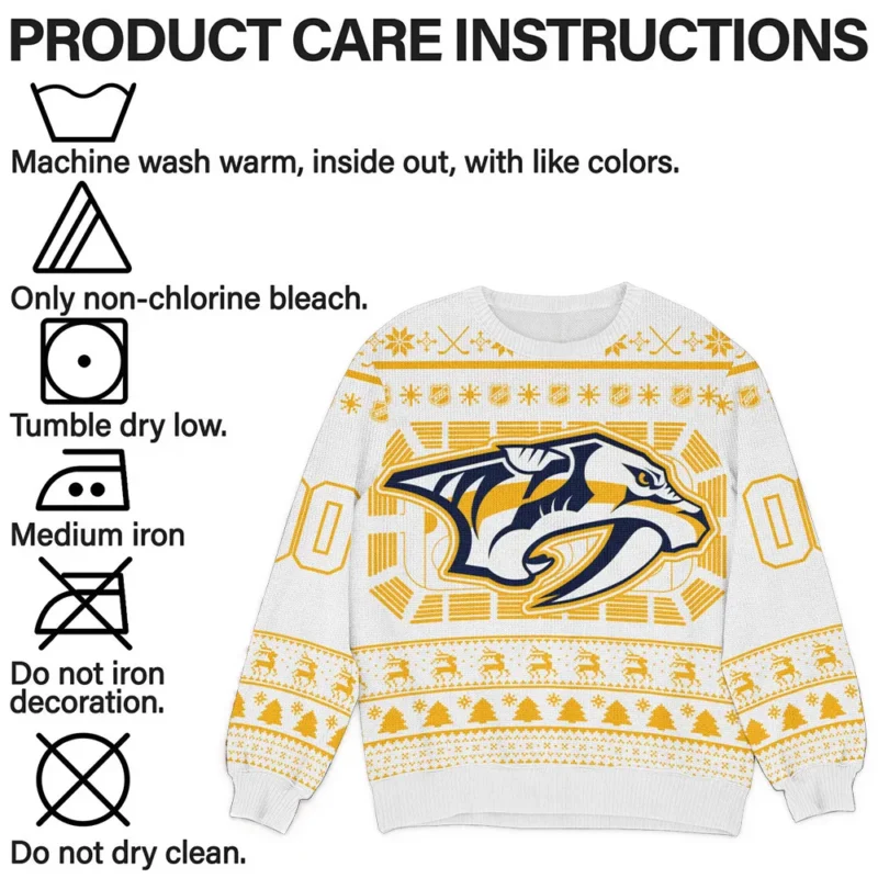 Special Release Nashville Predators NHL Ugly Sweater All Over Prints Christmas Season QTNHLTK160924A5