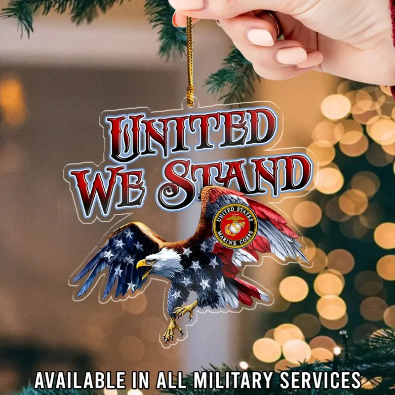 United We Stand U.S. Marine Corps Veteran Custom Shape Ornament BLVTR23924A4MC