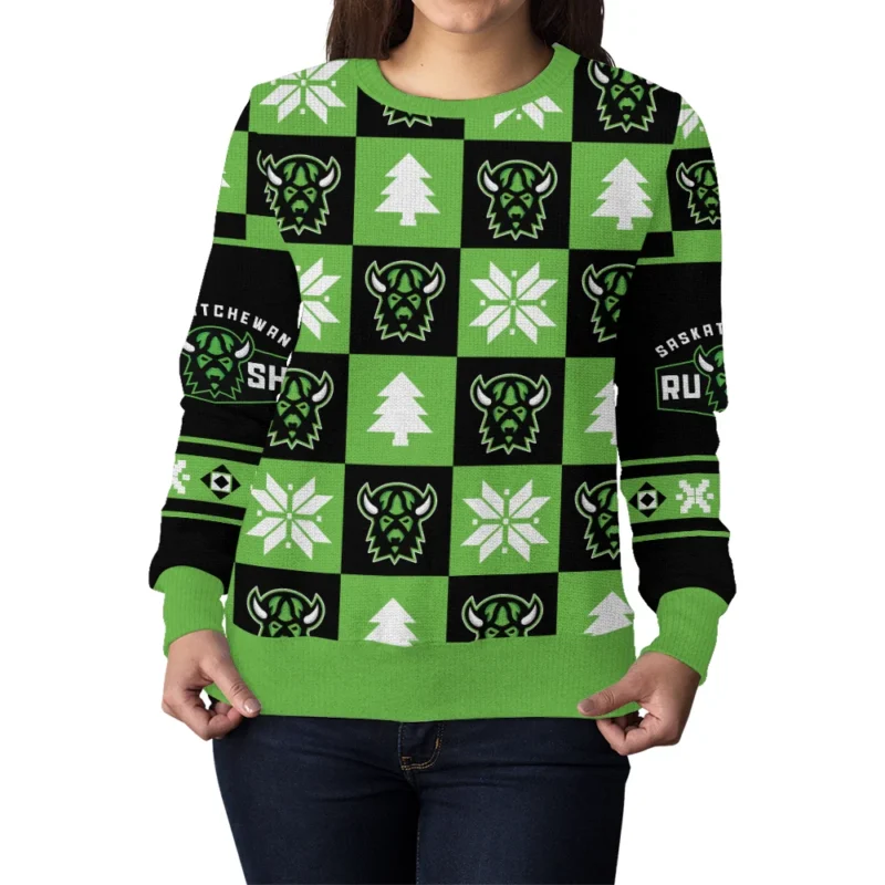 Special Release Ugly Sweater Saskatchewan Rush National Lacrosse League All Over Prints Christmas Season HONLL190924SW01SAS