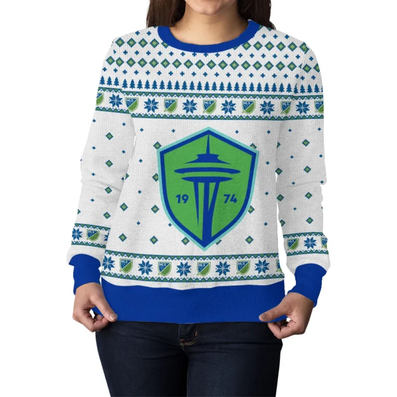 Special Release Seattle Sounders MLS Ugly Sweater All Over Prints Christmas Season QTMLS190924A5