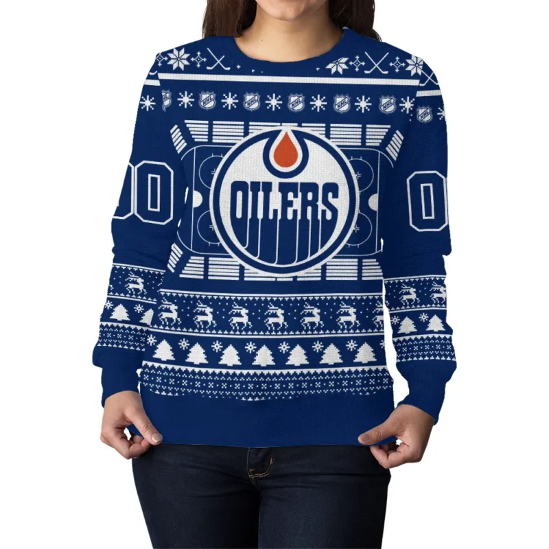 Special Release Edmonton Oilers NHL Ugly Sweater All Over Prints Christmas Season QTNHLTK160924A12