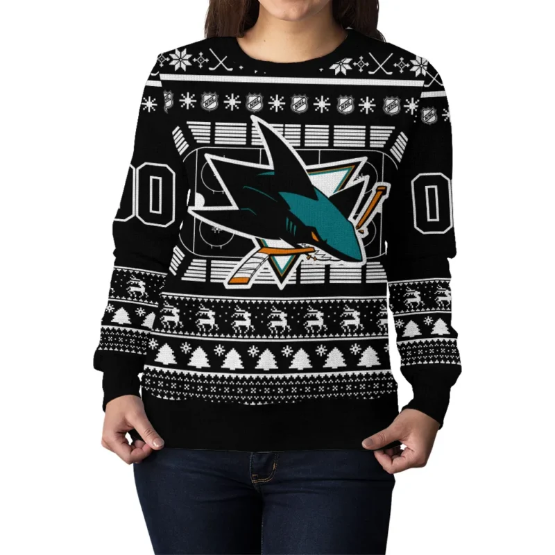 Special Release San Jose Sharks NHL Ugly Sweater All Over Prints Christmas Season QTNHLTK160924A14