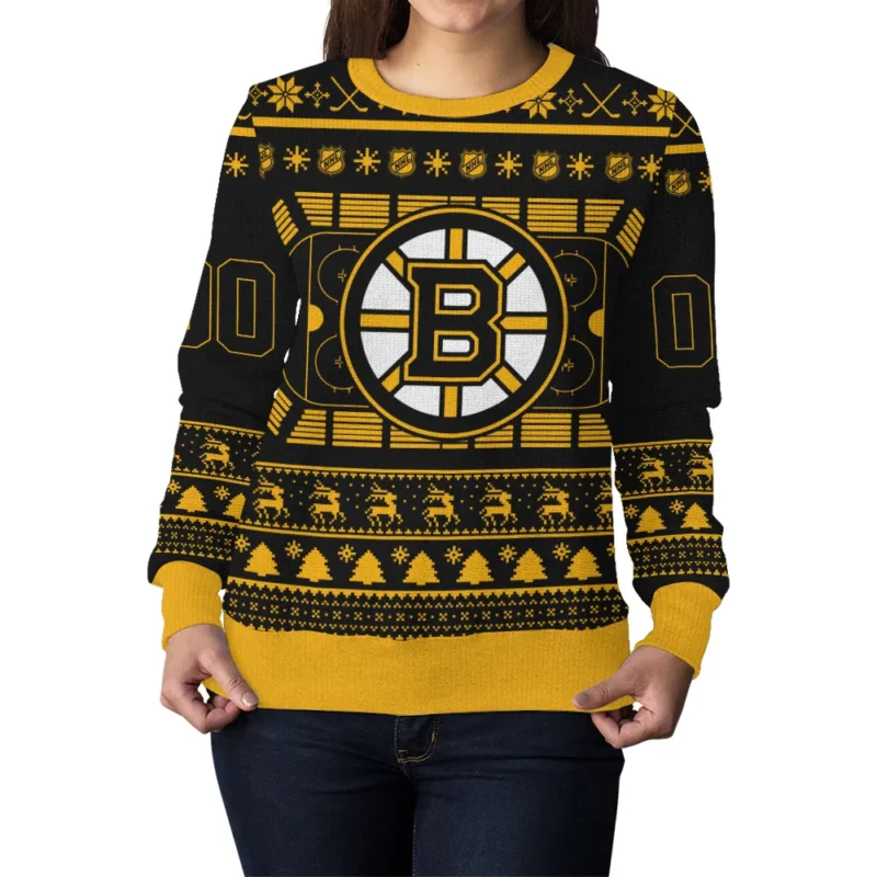 Special Release Boston Bruins NHL Ugly Sweater All Over Prints Christmas Season QTNHLVA160924A2