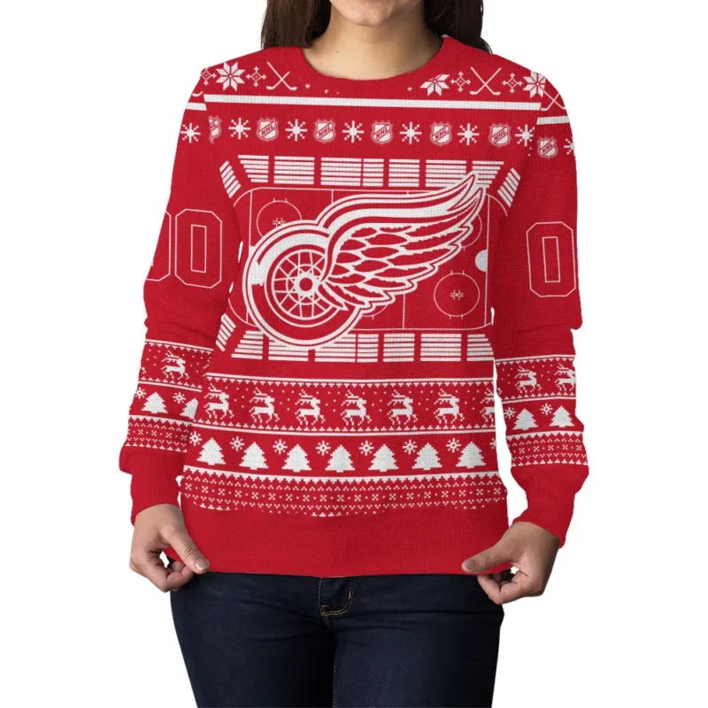 Special Release Detroit Red Wings NHL Ugly Sweater All Over Prints Christmas Season QTNHLVA160924A3