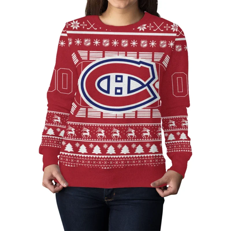 Special Release Montreal Canadiens NHL Ugly Sweater All Over Prints Christmas Season QTNHLVA160924A5