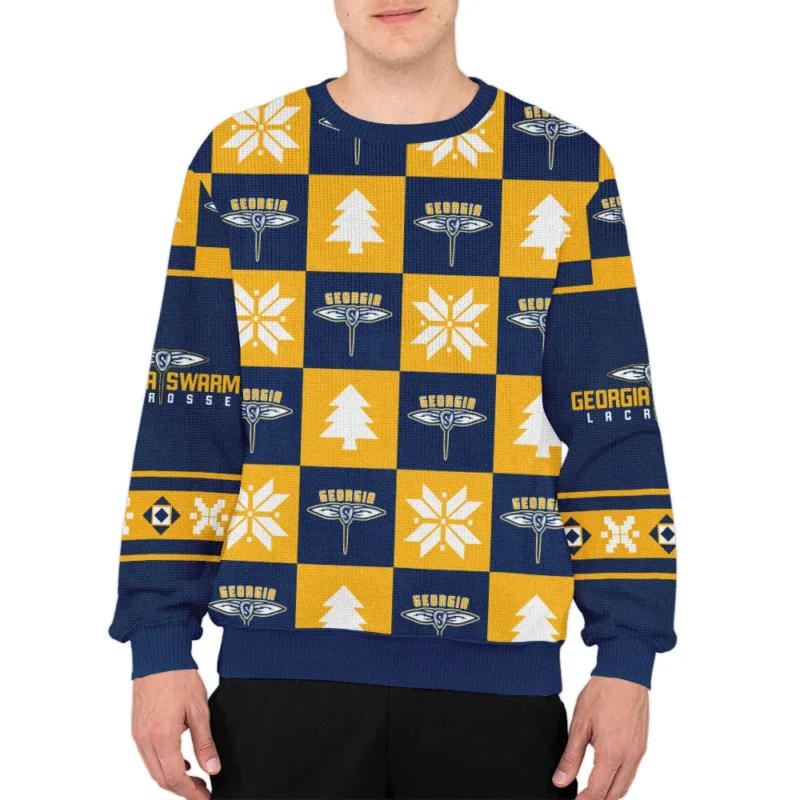 Special Release Ugly Sweater Georgia Swarm National Lacrosse League All Over Prints Christmas Season HONLL190924SW01GEO