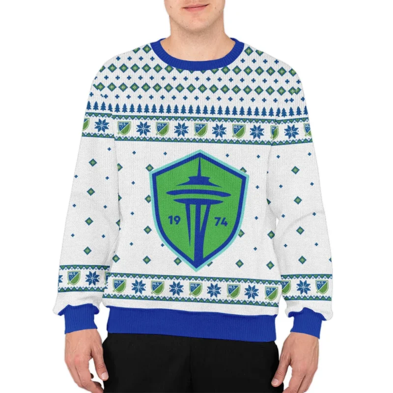 Special Release Seattle Sounders MLS Ugly Sweater All Over Prints Christmas Season QTMLS190924A5