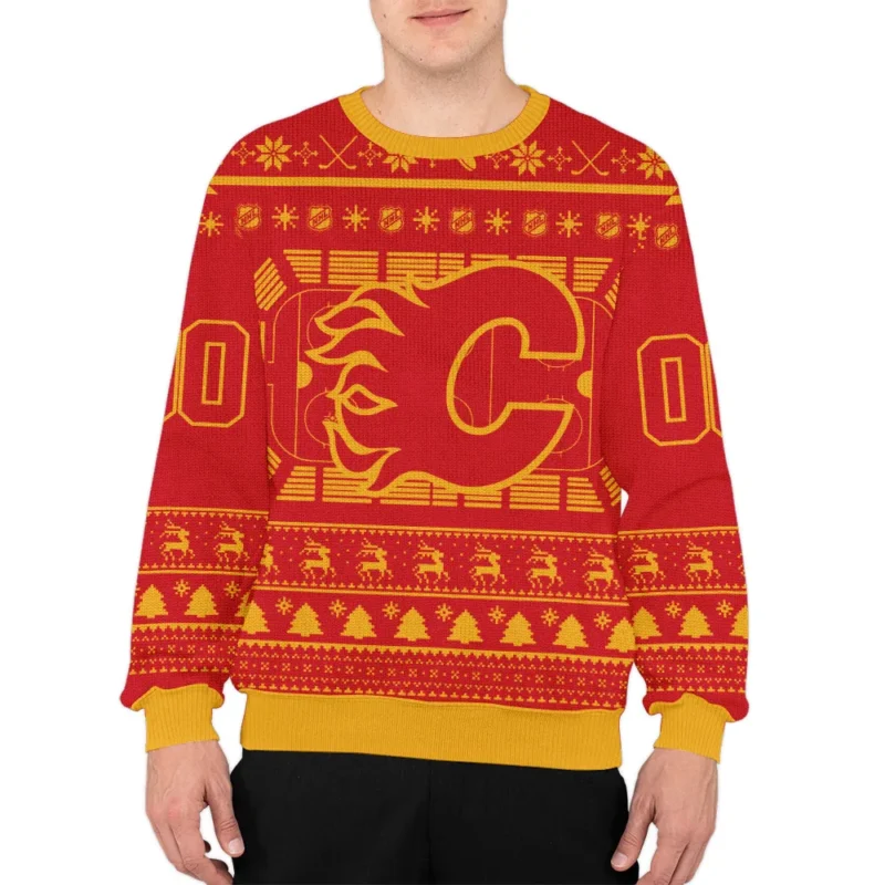 Special Release Calgary Flames NHL Ugly Sweater All Over Prints Christmas Season QTNHLTK160924A11