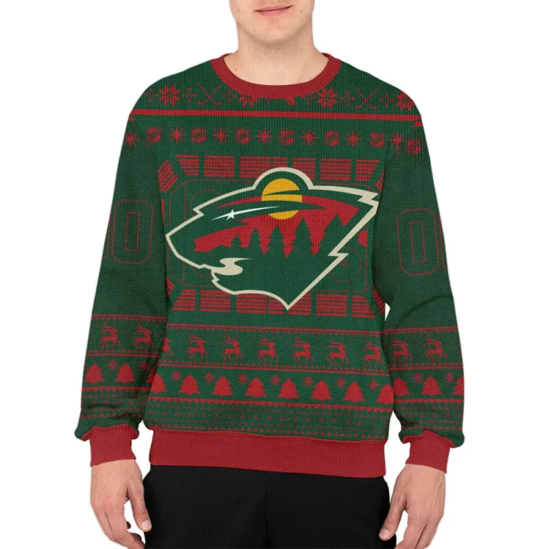 Special Release Minnesota Wild NHL Ugly Sweater All Over Prints Christmas Season QTNHLTK160924A4