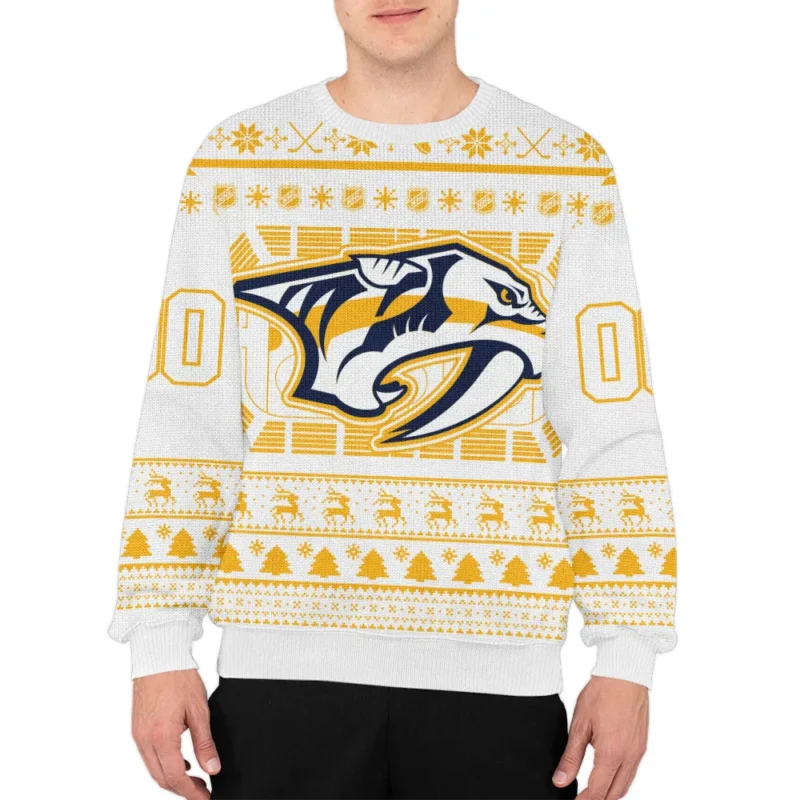 Special Release Nashville Predators NHL Ugly Sweater All Over Prints Christmas Season QTNHLTK160924A5