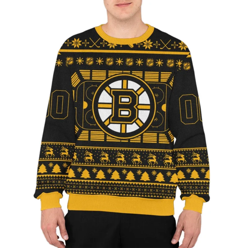 Special Release Boston Bruins NHL Ugly Sweater All Over Prints Christmas Season QTNHLVA160924A2