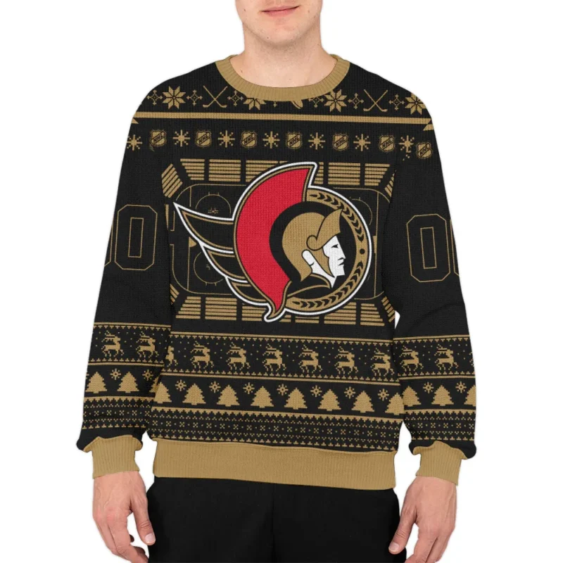 Special Release Ottawa Senators NHL Ugly Sweater All Over Prints Christmas Season QTNHLVA160924A6