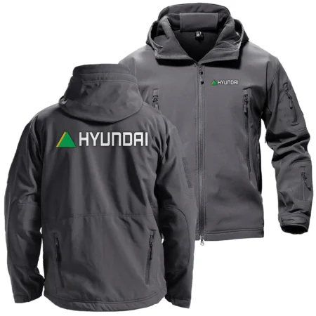 Hyundai Exclusive Logo Hooded Military Tactical Jacket BLCW309A0810