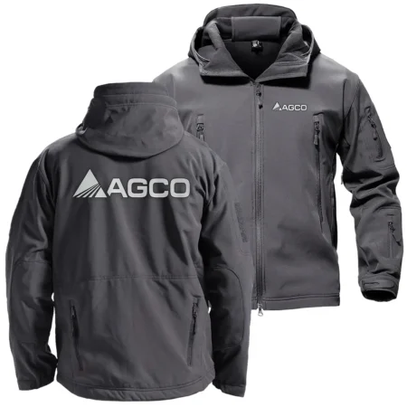 AGCO Unique Logo Collection For Farmer Tractor Lovers Hooded Military Tactical Jacket BLF8424A1210