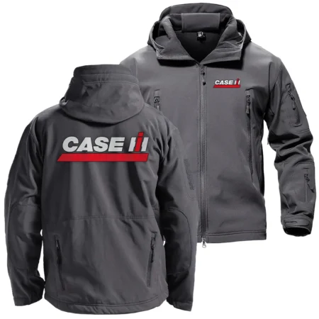 Case IH Unique Logo Collection For Farmer Tractor Lovers Hooded Military Tactical Jacket BLF8424A2010