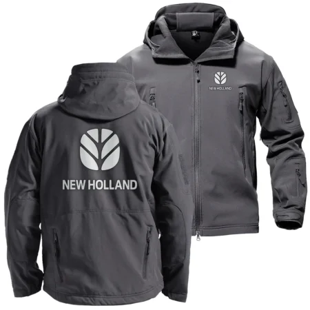 New Holland Unique Logo Collection For Farmer Tractor Lovers Hooded Military Tactical Jacket BLF8424A2110