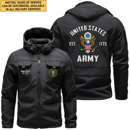 Proudly Served U.S. Army Outdoor Tactical Beetle Hooded Jacket With Pockets - BLVTR13924A1AM