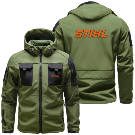 Collection Release Stihl Brand Agricultural and Craftwork Farmer Outdoor Tactical Beetle Hooded Jacket With Pockets - BLF15924A2211