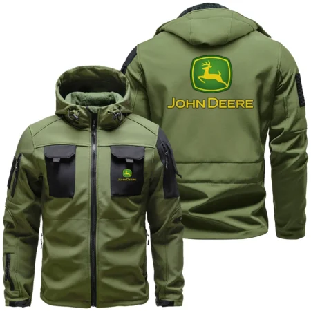 Collection Release John Deere Brand Agricultural and Craftwork Farmer Outdoor Tactical Beetle Hooded Jacket With Pockets - BLF15924A511