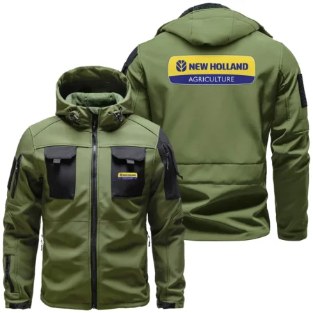 Collection Release New Holland Brand Agricultural and Craftwork Farmer Outdoor Tactical Beetle Hooded Jacket With Pockets - BLF15924A911