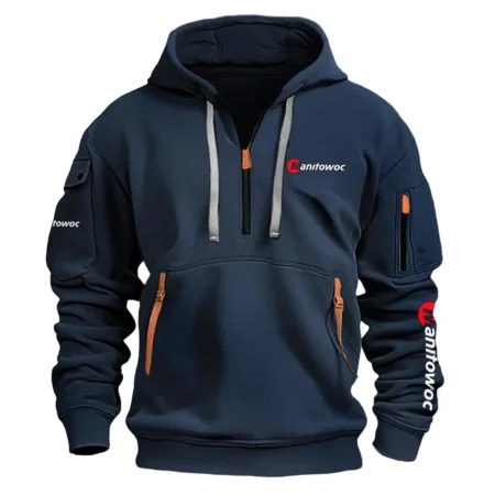 Manitowoc Exclusive Logo Fashion Hoodie Half Zipper BLCW309A021