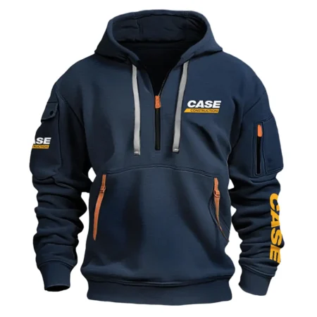 Case Construction Exclusive Logo Fashion Hoodie Half Zipper BLCW309A171