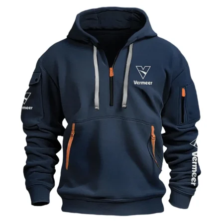 Vermeer Unique Logo Collection For Farmer Tractor Lovers Fashion Hoodie Half Zipper BLF8424A021