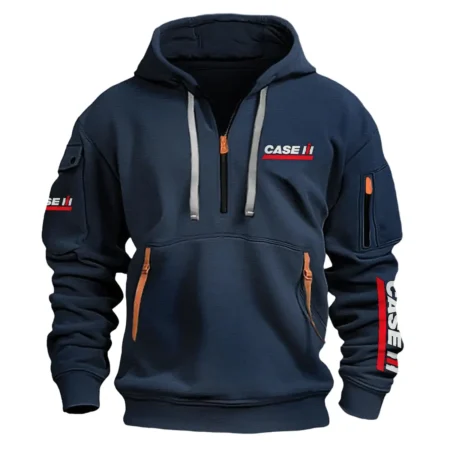 Case IH Unique Logo Collection For Farmer Tractor Lovers Fashion Hoodie Half Zipper BLF8424A201