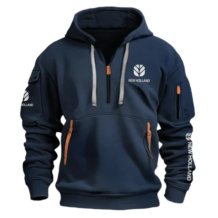 New Holland Unique Logo Collection For Farmer Tractor Lovers Fashion Hoodie Half Zipper BLF8424A211