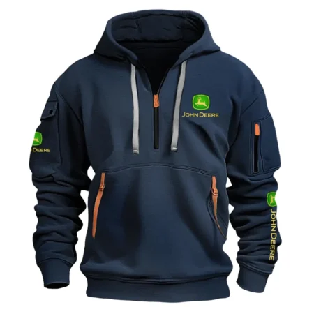 John Deere Unique Logo Collection For Farmer Tractor Lovers Fashion Hoodie Half Zipper BLF8424A241