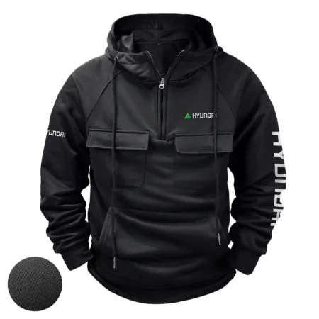 Hyundai Exclusive Logo Tactical Quarter Zip Hoodie BLCW309A082