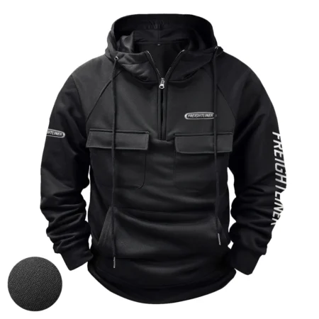 Freightliner Exclusive Logo Tactical Quarter Zip Hoodie BLCW309A142