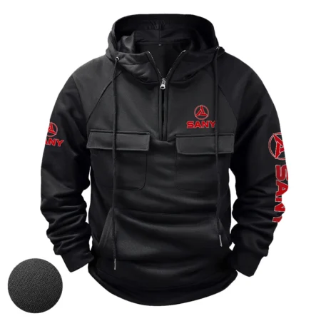 SANY Exclusive Logo Tactical Quarter Zip Hoodie BLCW309A202