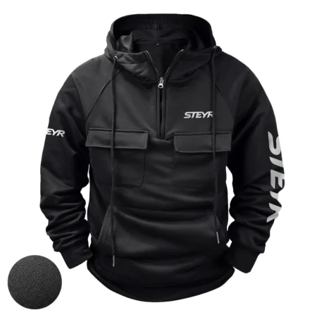 Steyr Unique Logo Collection For Farmer Tractor Lovers Tactical Quarter Zip Hoodie BLF8424A052