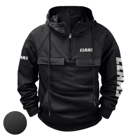 Claas Unique Logo Collection For Farmer Tractor Lovers Tactical Quarter Zip Hoodie BLF8424A172