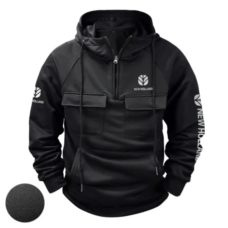 New Holland Unique Logo Collection For Farmer Tractor Lovers Tactical Quarter Zip Hoodie BLF8424A212